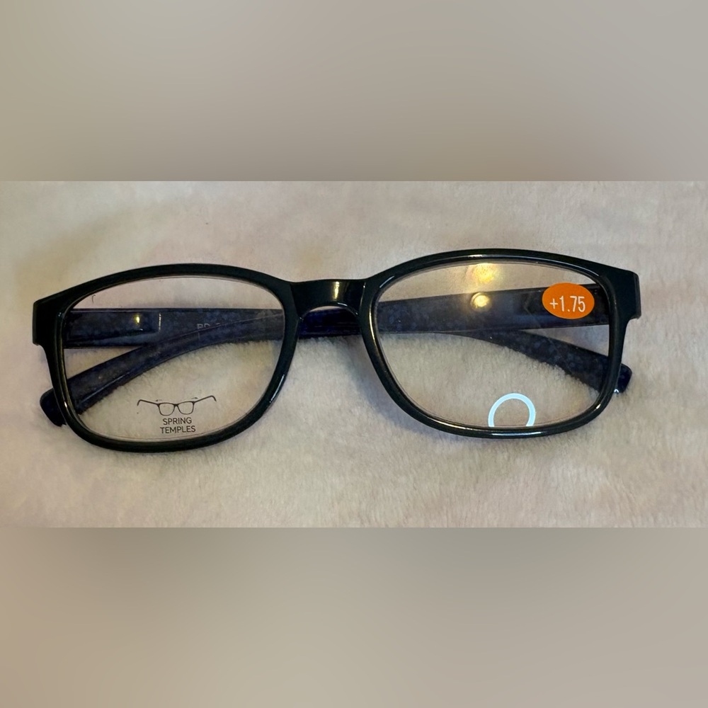 Black Rectangular Reader Eyeglasses
